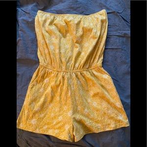 Yellow Strapless Romper